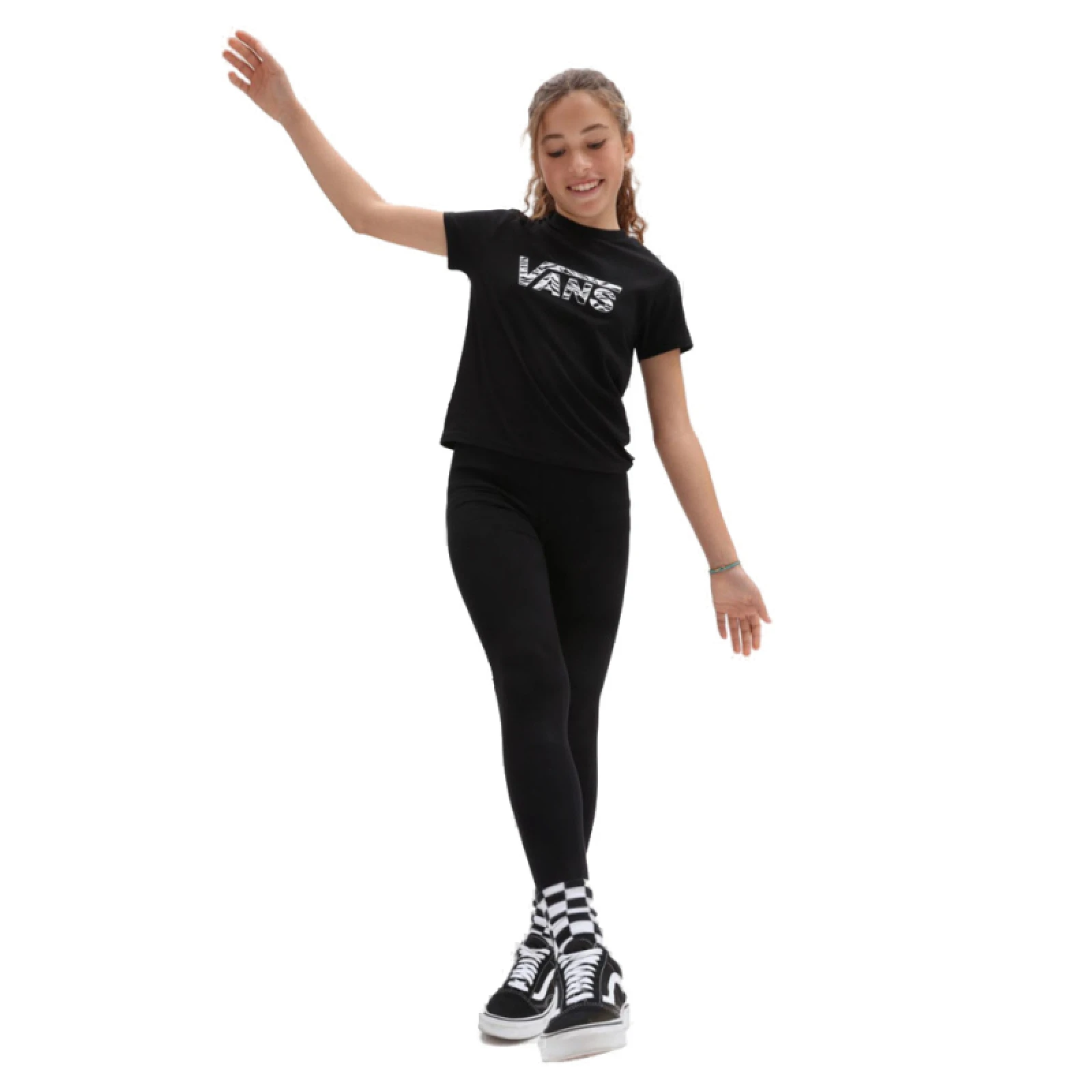 Dívčí tričko s krátkým rukávem VANS ANIMAL LOGO CREW-BLACK · záber 3