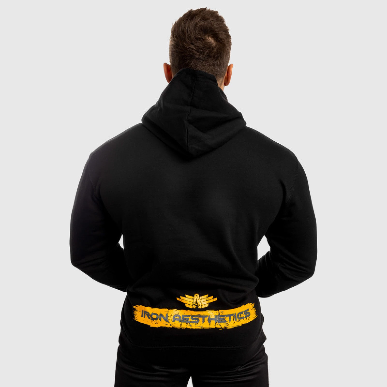 Fitness mikina bez zipu Iron Aesthetics Force, šedá · záber 2