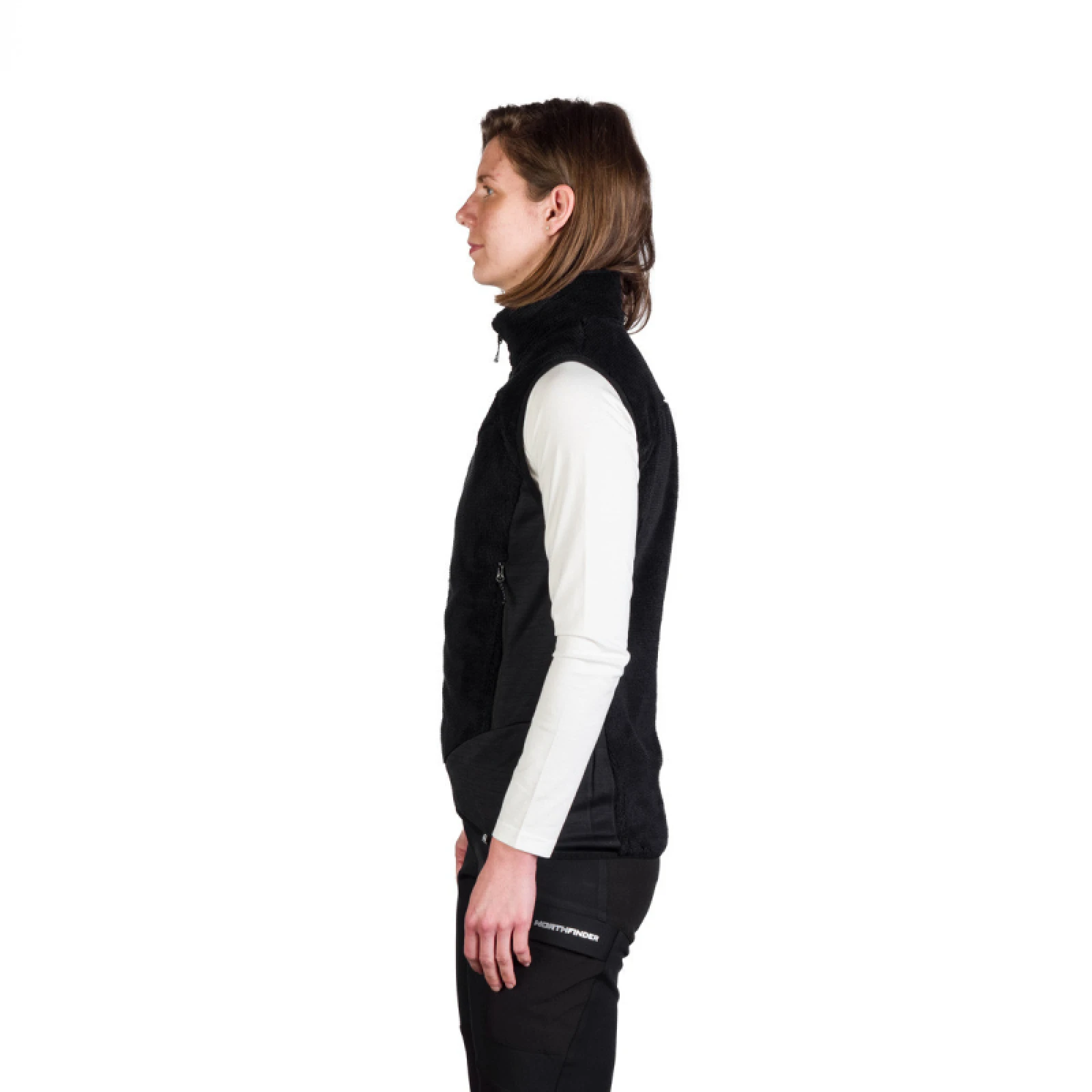 Dámská turistická fleece vesta NORTHFINDER DEE-270blackblack · záber 5