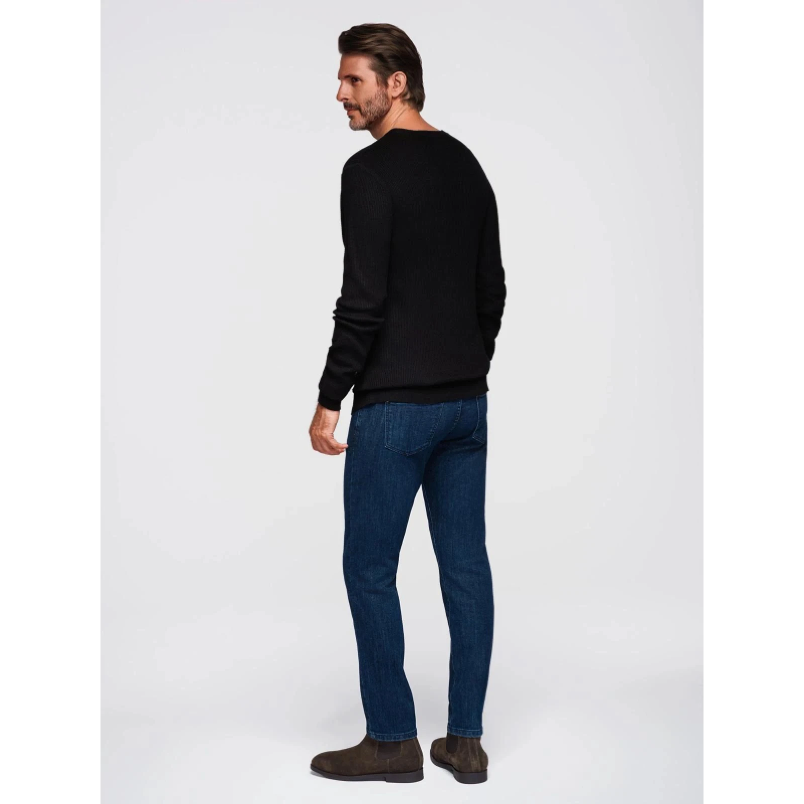 Pánský svetr OMBRE Sweater OM-SWSW-0182 V-2 black · záber 5
