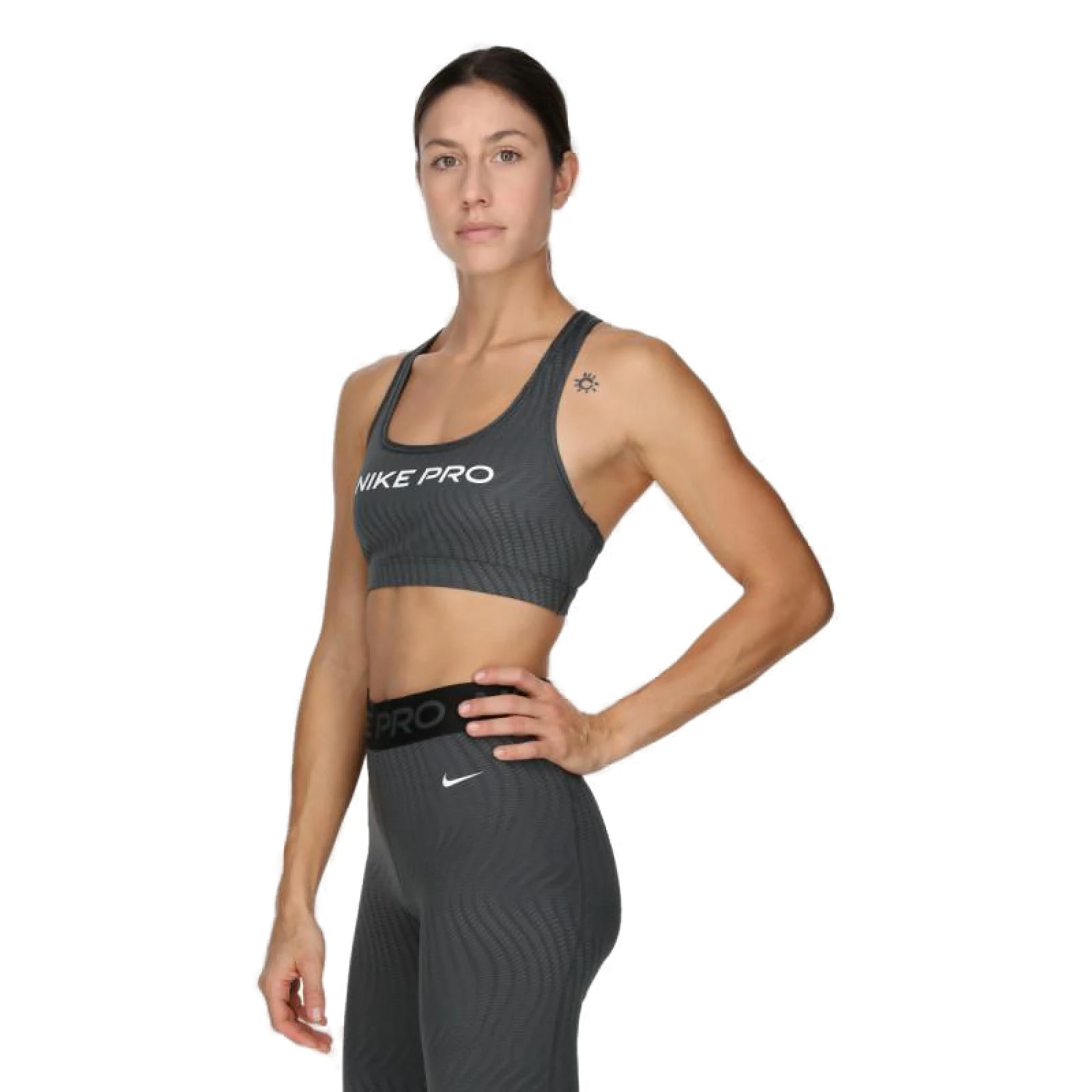 Dámská sportovní tréninková podprsenka NIKE PRO W SWSH LGT SPT AOP BRA-FN4708-060-ANTHRACITE · záber 2
