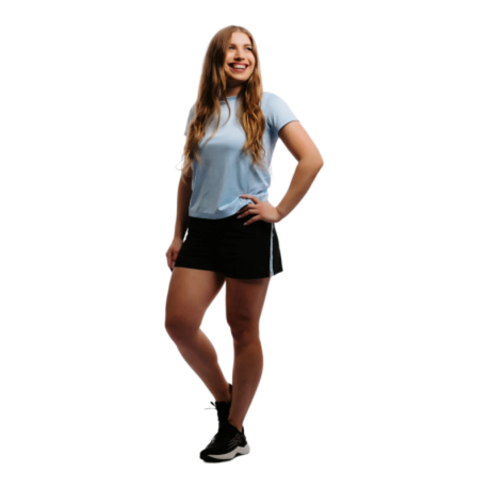 Dámské běžecké kraťasy ANTA Shorts-862225506-3-SS22_Q2-Basic Black Sky Blue · záber 1