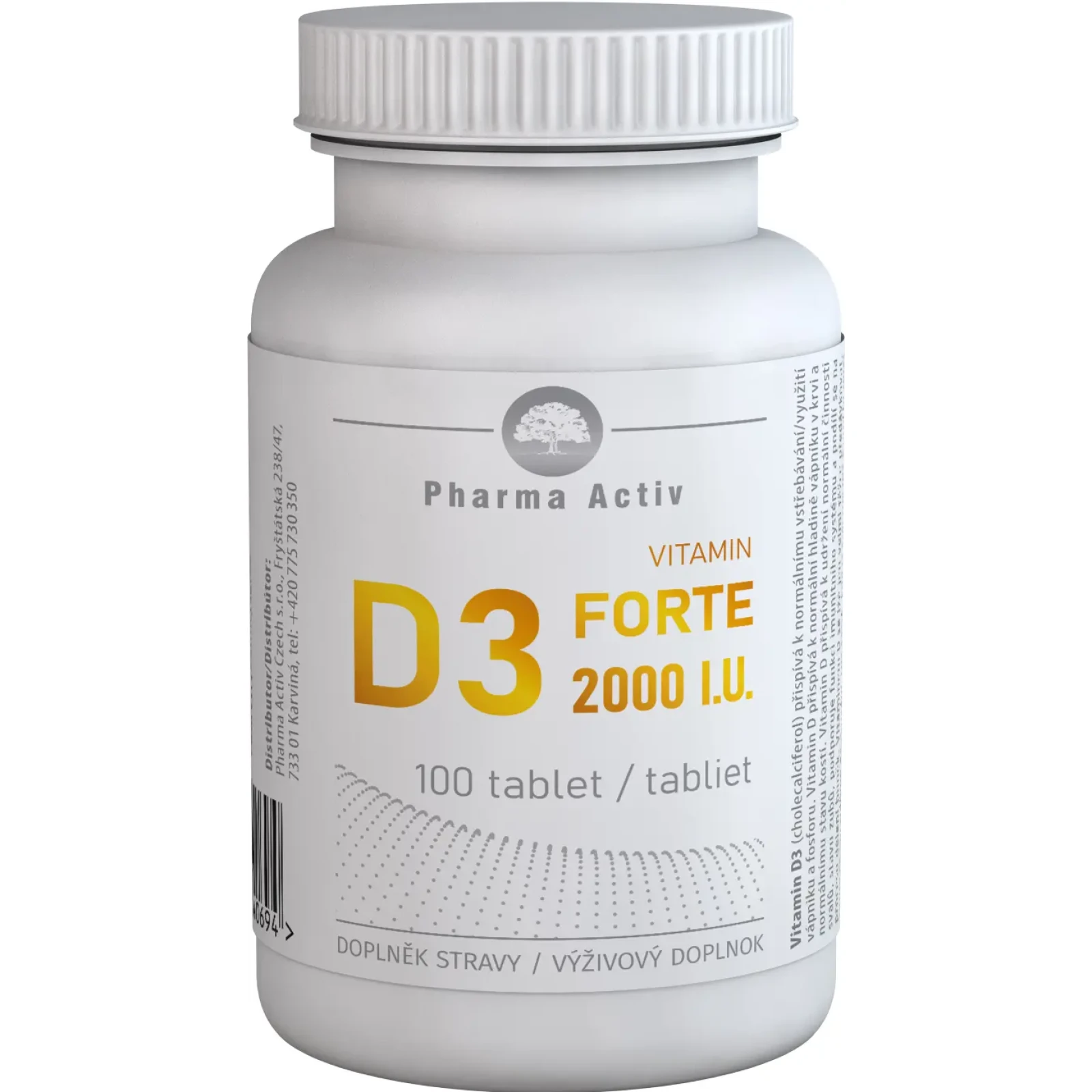 Pharma Activ Vitamin D3 FORTE 2000 I.U. 100 tablet · záber 1