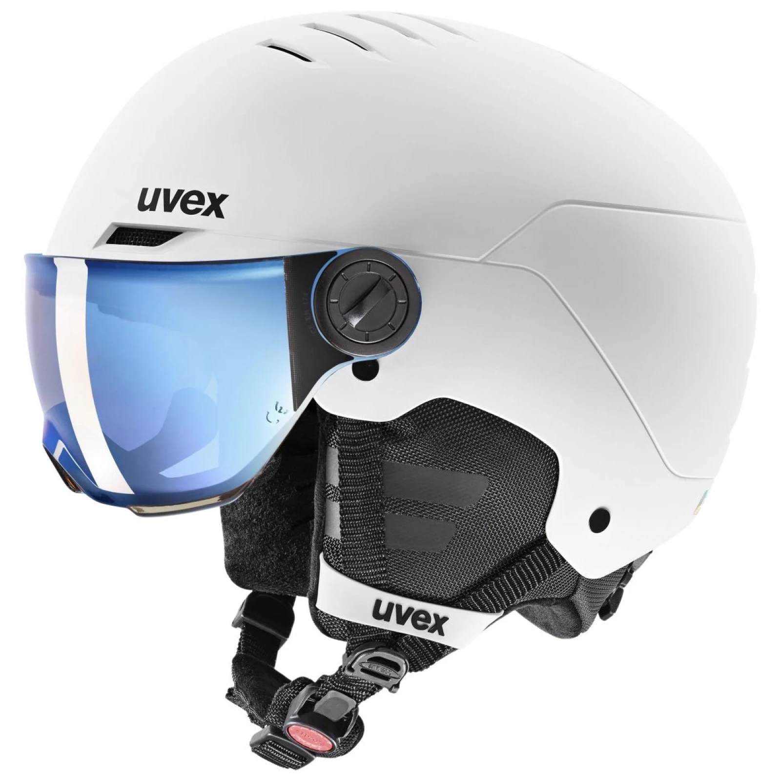 Uvex Rocket JR Visor, lyžařská helma s hledím, juniorská, modrá · záber 2