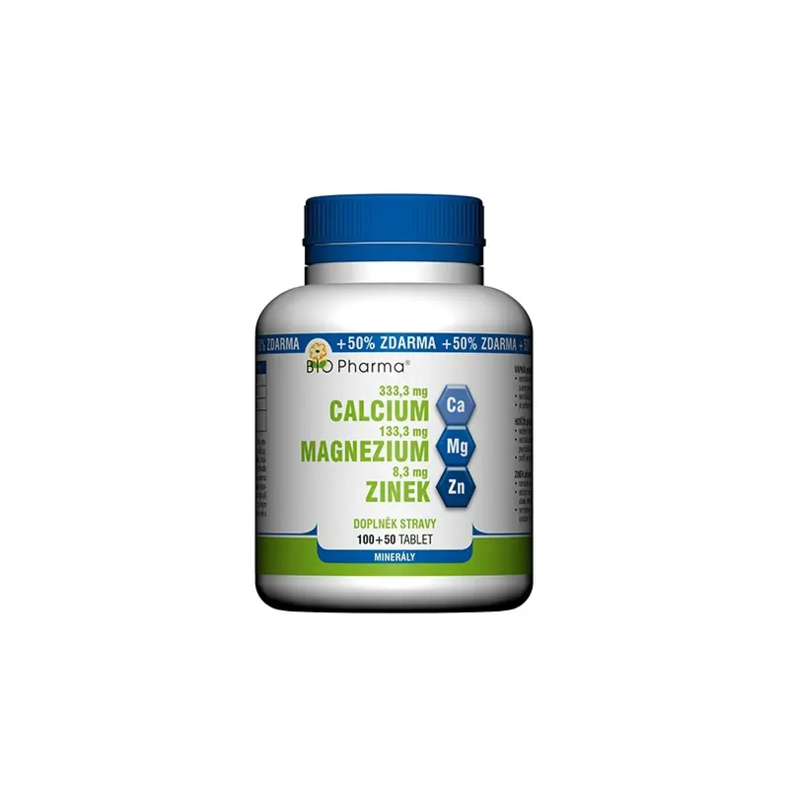 Bio-Pharma Calcium + Magnesium + Zinek 150 tablet · záber 1