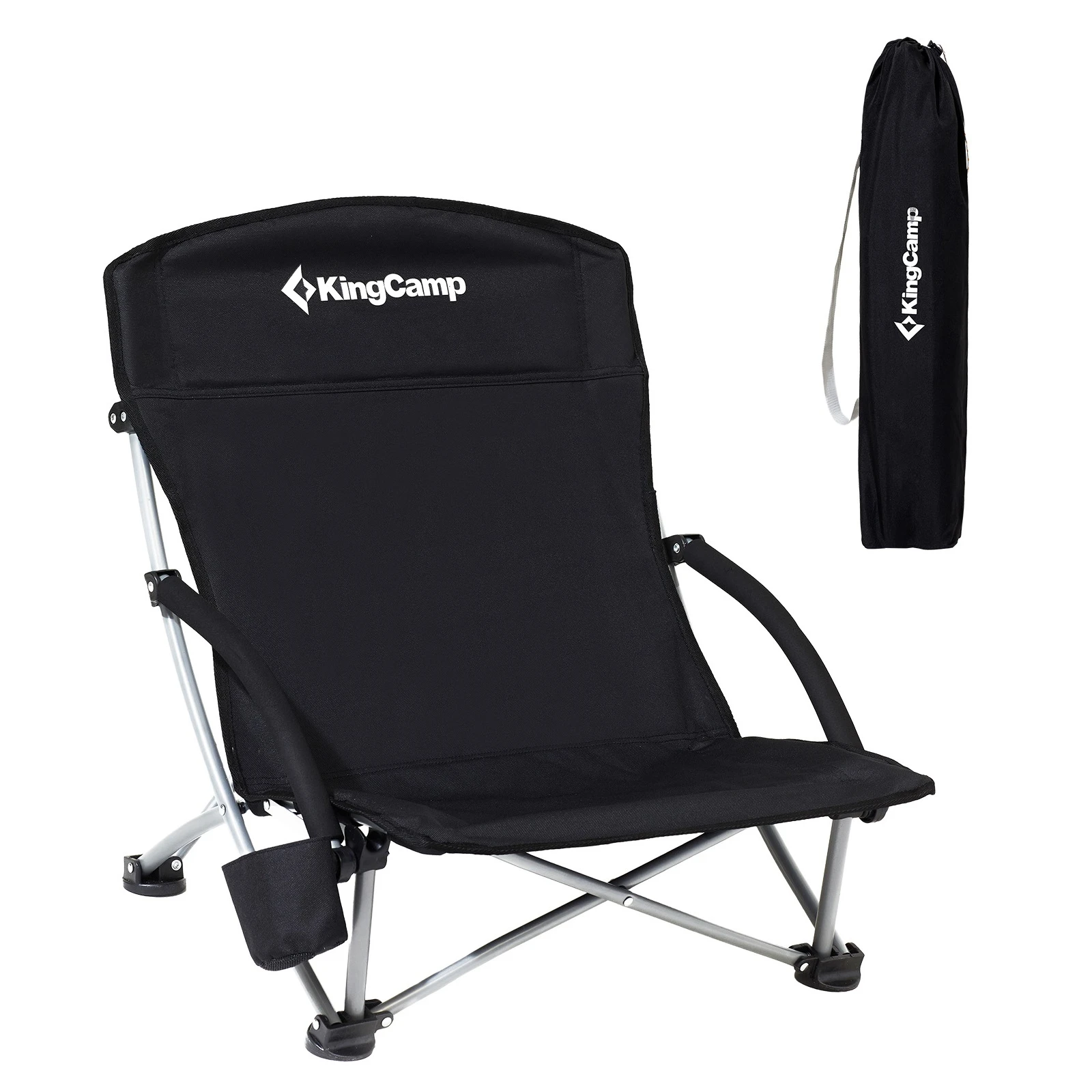 Kemping skládací židle KING CAMP Deluxe s opěrkami ocel - černá · záber 3