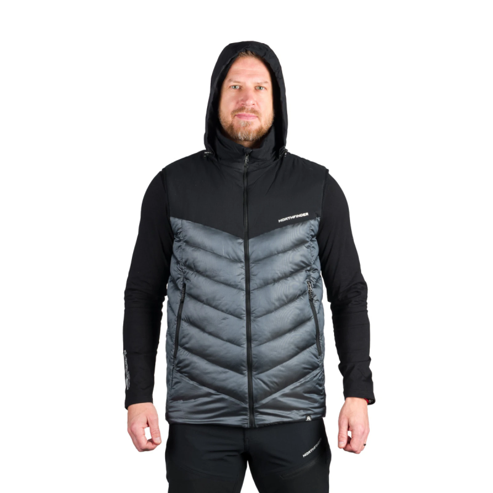 Pánská turistická vesta s kapucí NORTHFINDER JEDRICK-811darkblueblack · záber 3