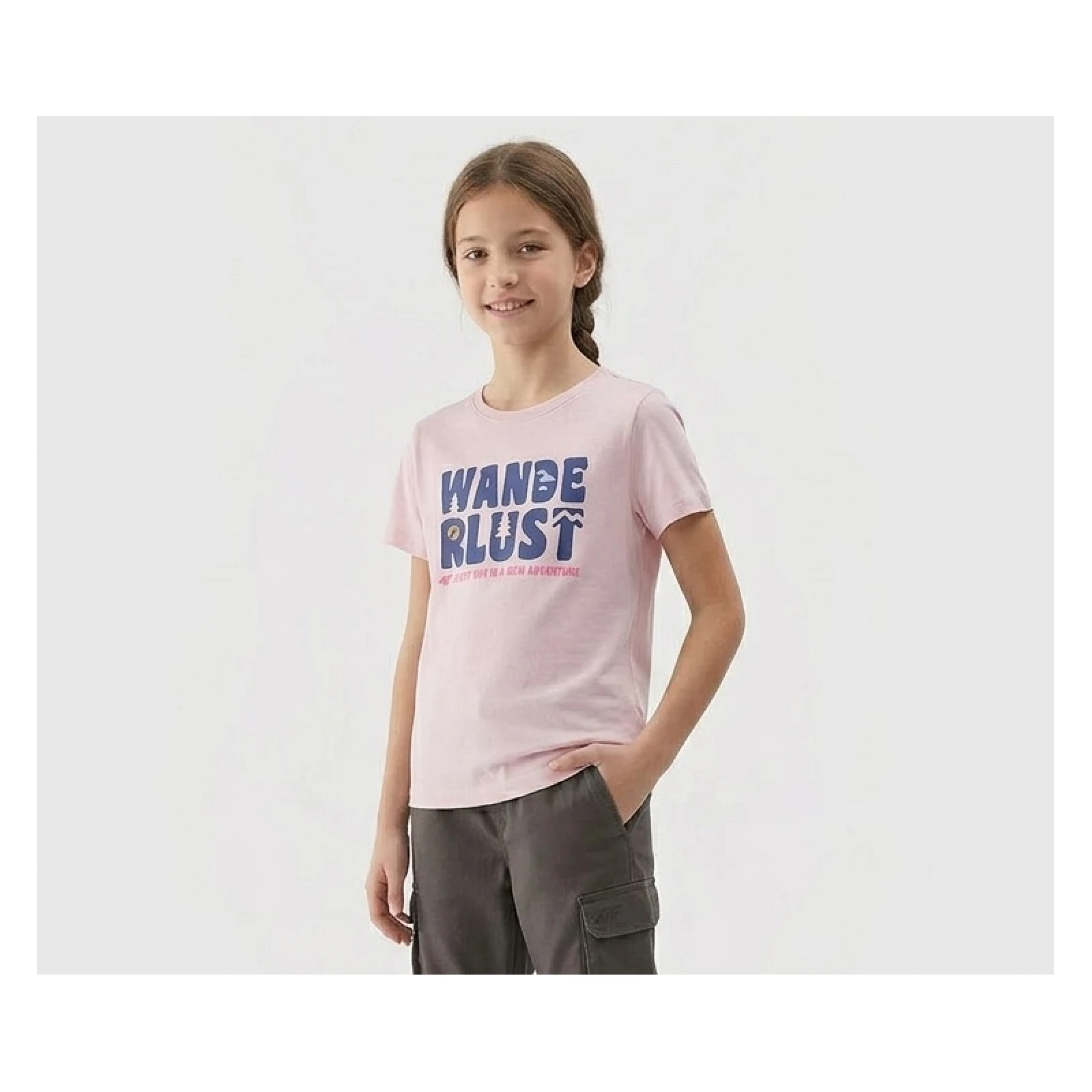 Dívčí tričko s krátkým rukávem 4F JUNIOR TSHIRT F2884-56S-LIGHT PINK · záber 2