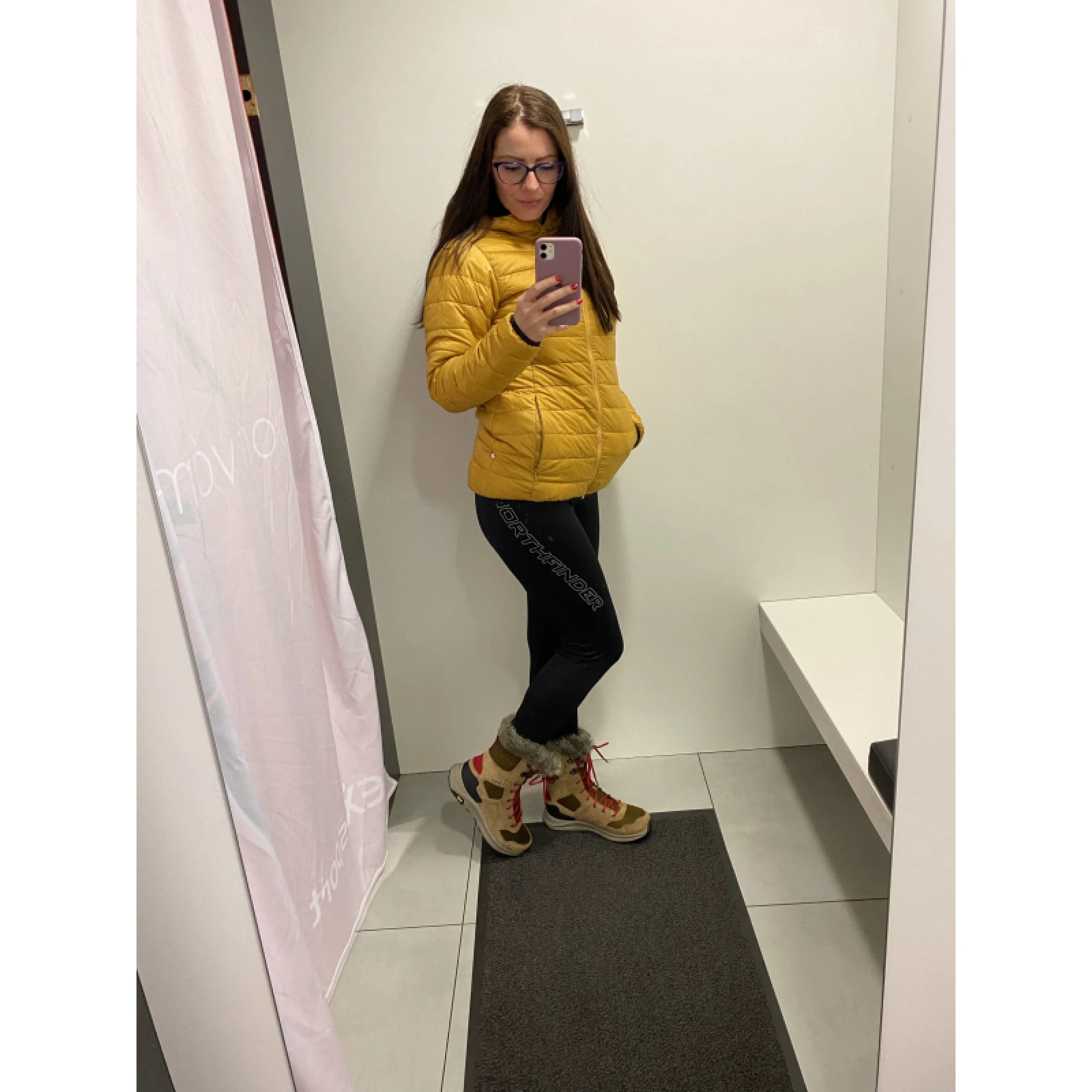 Dámská turistická bunda NORTHFINDER obojstranná bunda KYLEIGH-yellowblack · záber 4