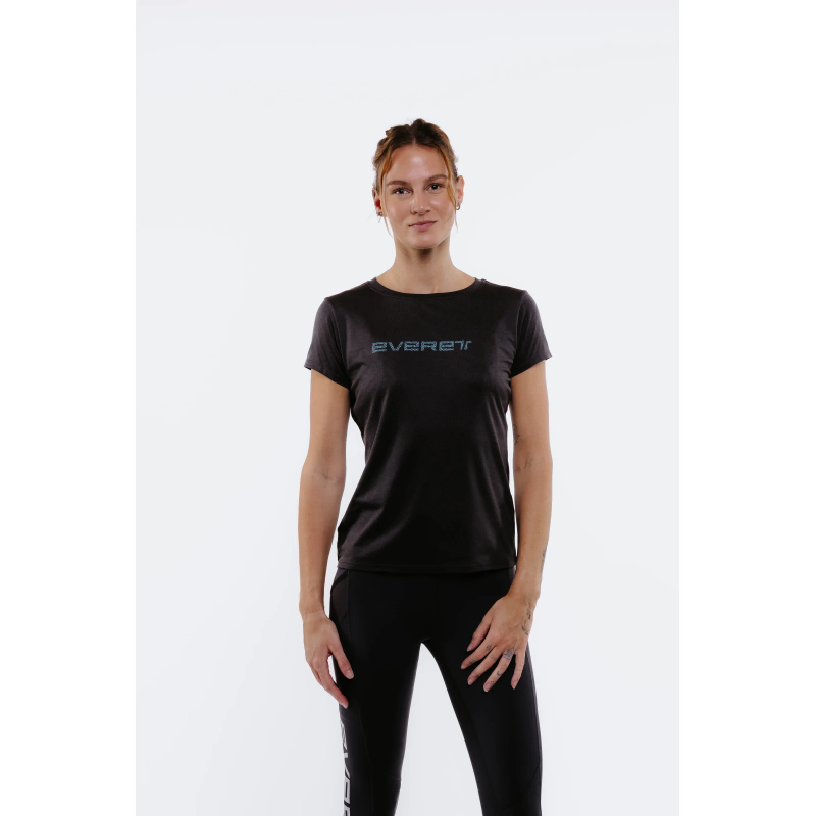 Dámské turistické tričko s krátkým rukávem EVERETT TecaShirt W antracit melange · záber 2