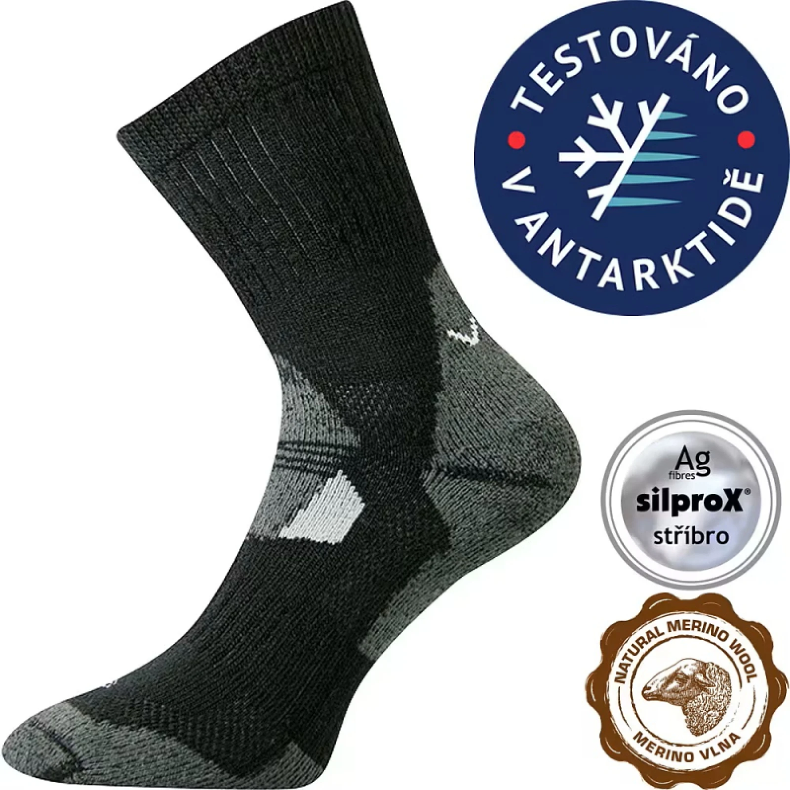 Turistické ponožky VOXX 1 PACK-Stabil CLIMAYARN-black · záber 2