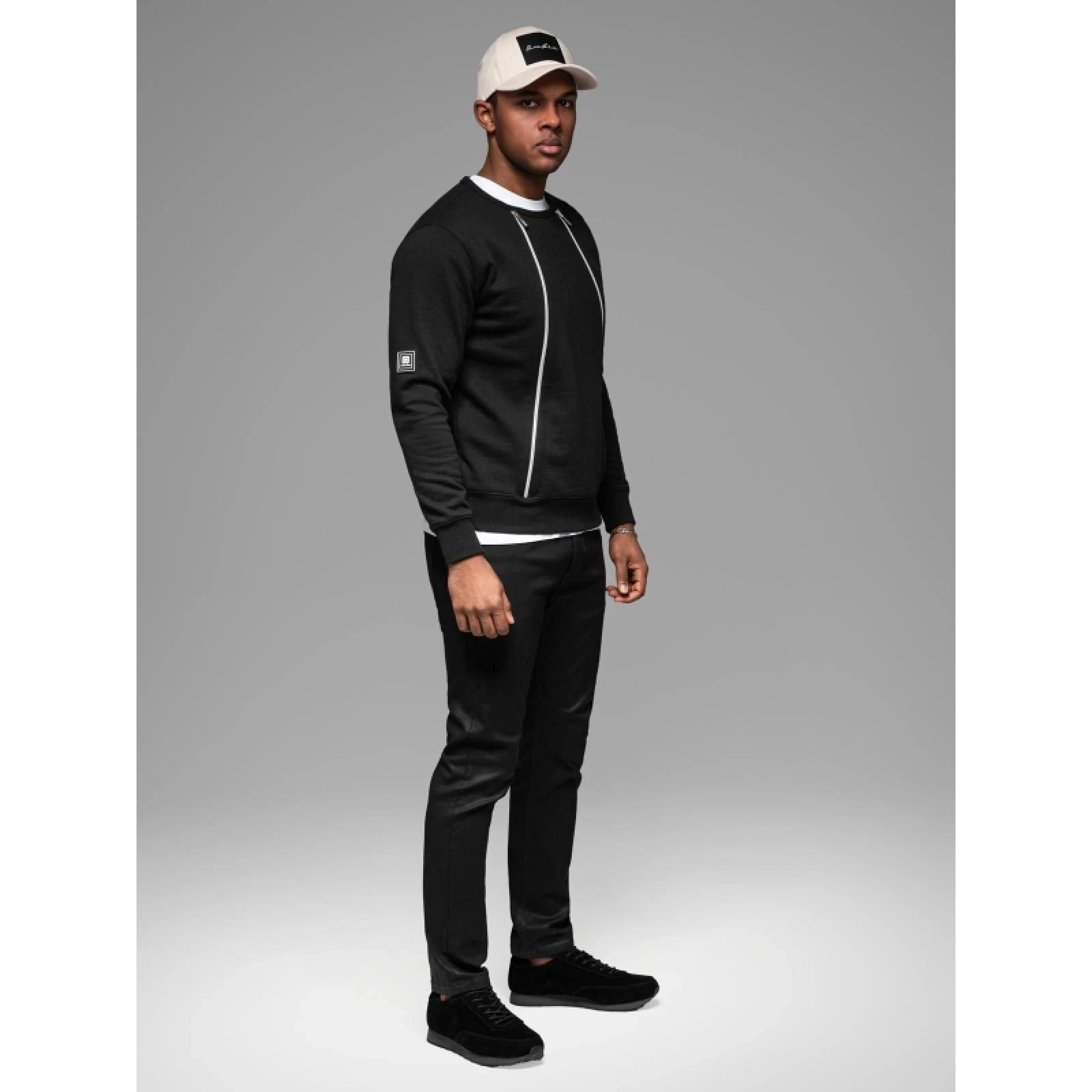 Pánská mikina OMBRE Sweatshirt OM-SSNZ-0187 V-1 black · záber 5
