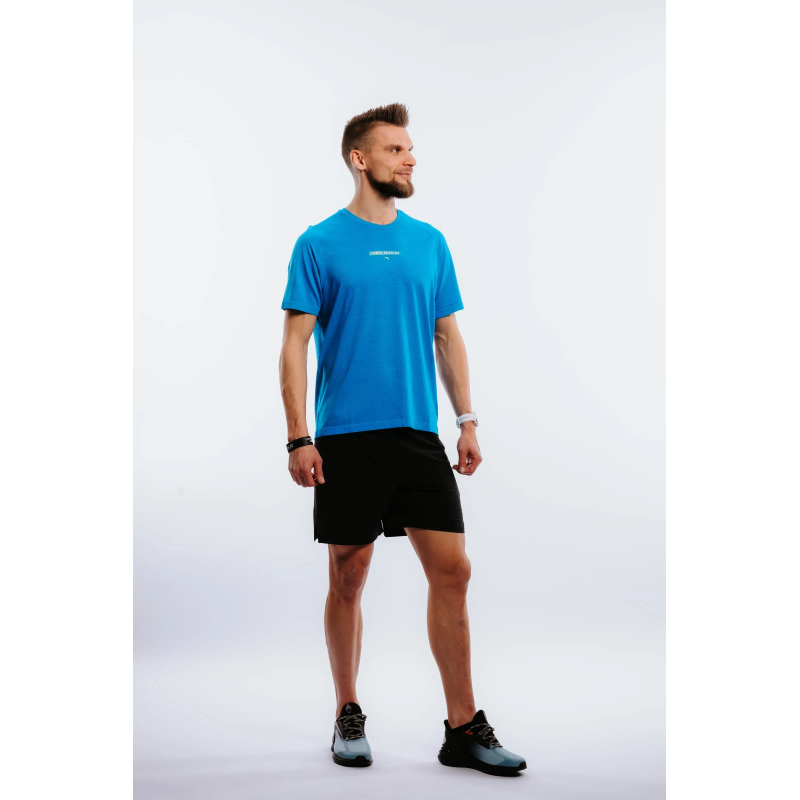 Pánské běžecké tričko s krátkým rukávem ANTA SS Tee-852225101-1-SS22_Q2-Moon Blue Heather · záber 3