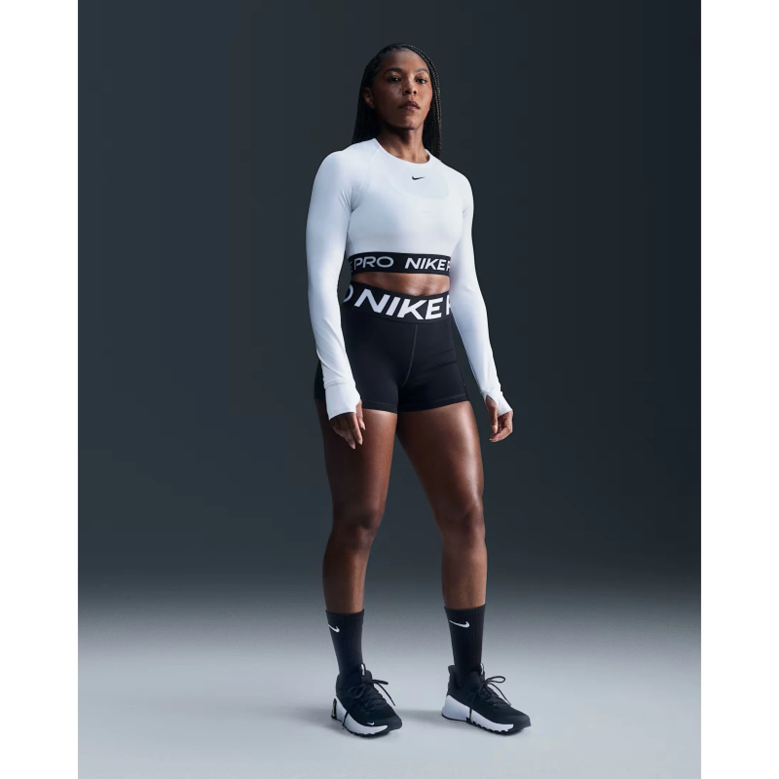 Dámské tréninkové kraťasy NIKE PRO W NP SCULPT DF HR 3IN SHORT-010-Black · záber 5