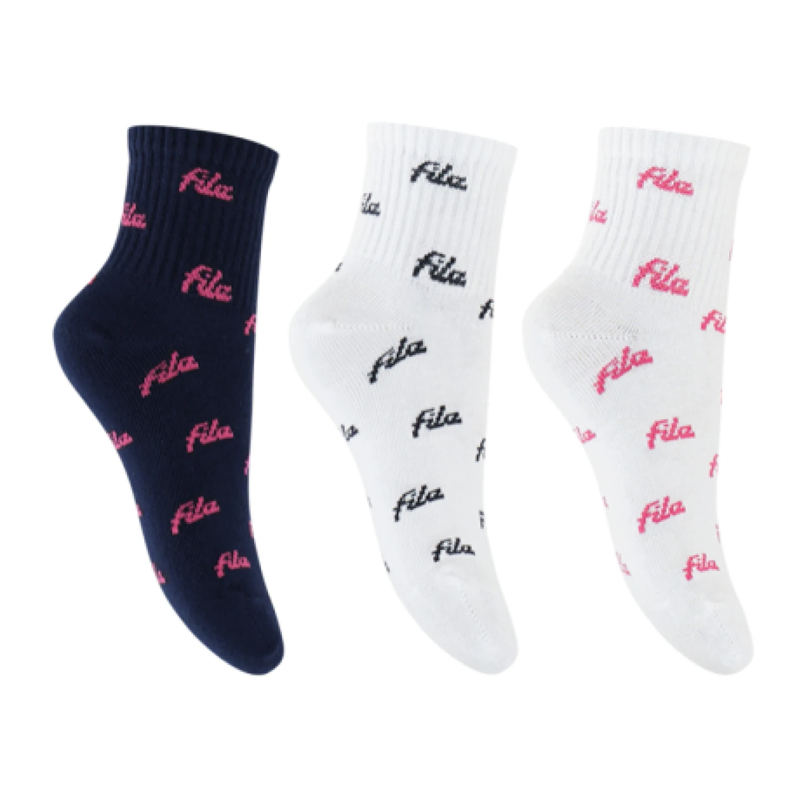 Dívčí ponožky FILA 3 PACK-F2120-125 White Navy · záber 1