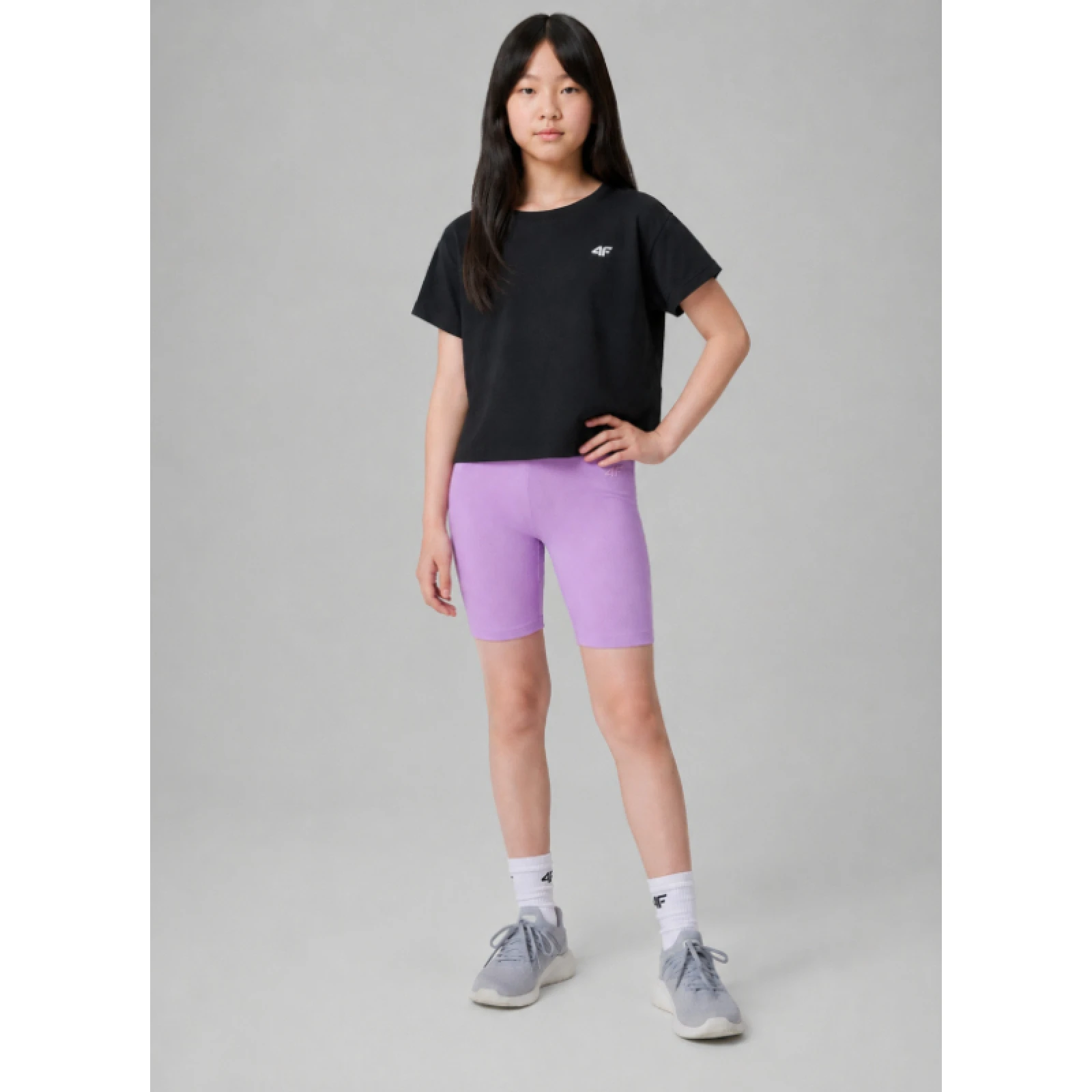 Dívčí kraťasy 4F JUNIOR SHORT TIGHTS CAS F024-51S-VIOLET · záber 4