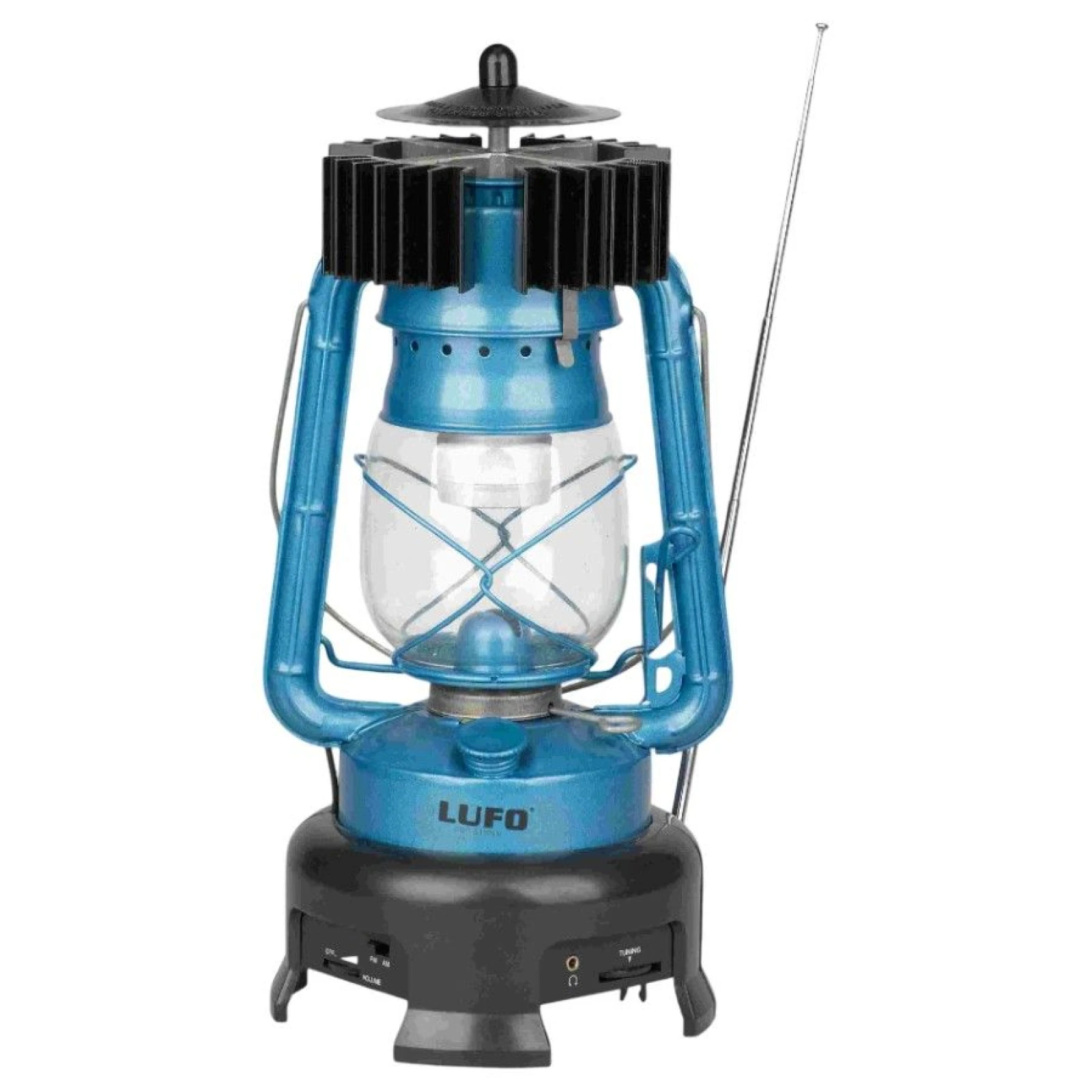 Feuerhand Lufo Hurricane Latern With Radio, lucerna, modrá · záber 1