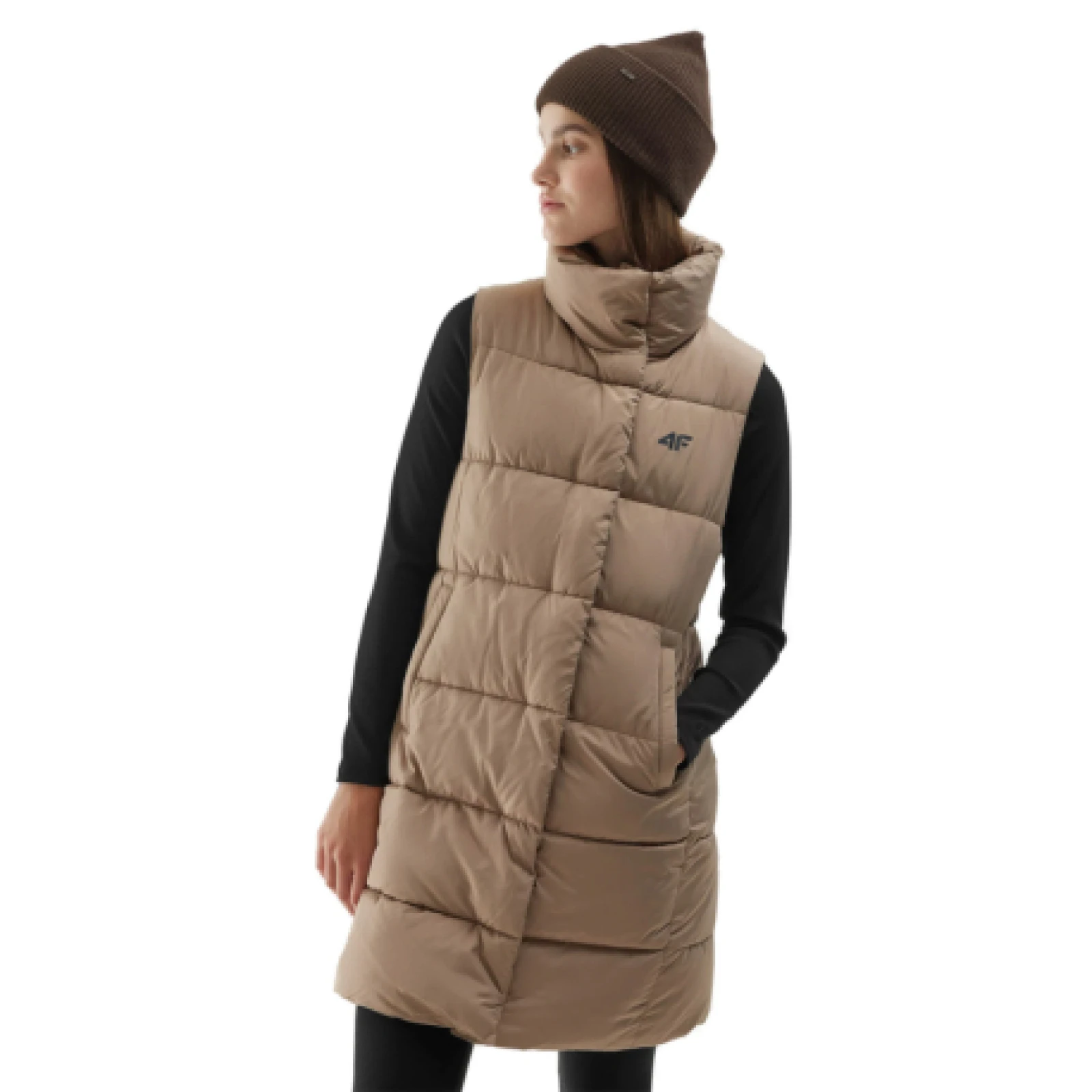 Dámská vesta 4F VEST-AW23TVESF076-82S-LIGHT BROWN · záber 1