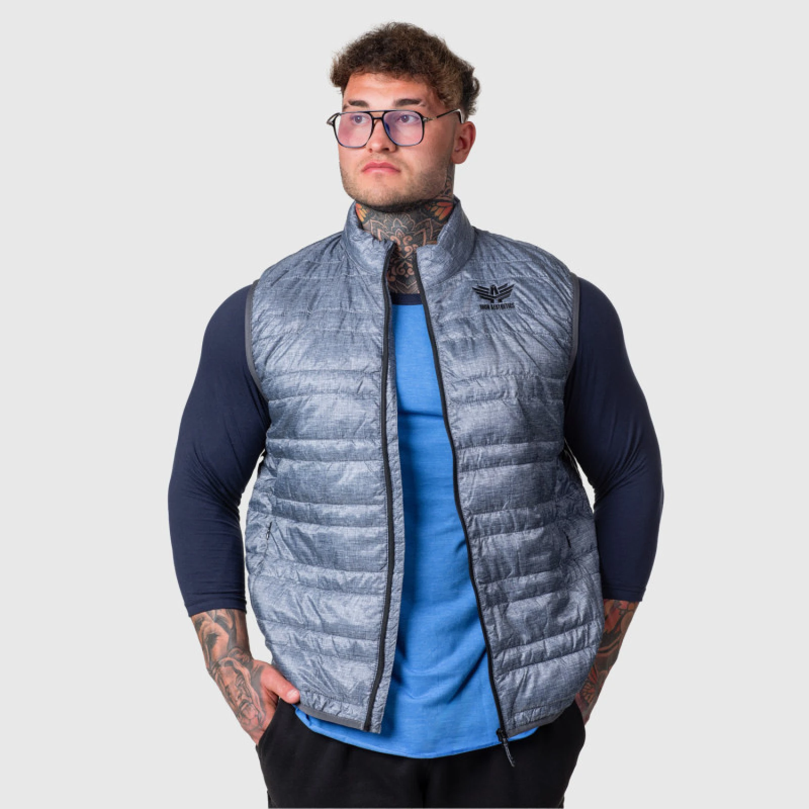Pánská vesta Iron Aesthetics Bodywarmer, světle šedá · záber 3
