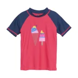 Dívčí plavkové tričko COLOR KIDS T-shirt W. Print, diva pink · záber 1