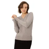 Dámský svetr VOLCANO S-NELI-102M-BEIGE MEL · záber 1