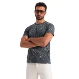 Pánské tričko s krátkým rukávem a v-výstřihem OMBRE T-shirt OM-TSFP-0184 V-3 dark grey · záber 1