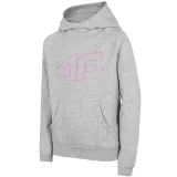 Dívčí mikina s kapucí 4F JUNIOR GIRLS SWEATSHIRT JBLD002-25M-GREY MELANGE · záber 2