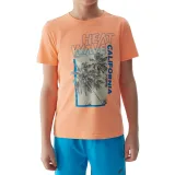 Chlapecké tričko s krátkým rukávem 4F JUNIOR TSHIRT-JWSS24TTSHM1137-70N-ORANGE NEON · záber 5
