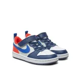 Chlapecká rekreační obuv NIKE Court Borough Low Recraft midnight navy hyper royal orange · záber 2
