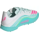 Chlapecké fotbalové kopačky turfy ADIDAS F50 Messi Club Jr TF cloud white lucid pink flash aqua - Barva: biela · záber 11