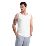 Pánské tričko s krátkým rukávem a v-výstřihem OMBRE Tank top OM-TSBT-0192 V-1 white · záber 1