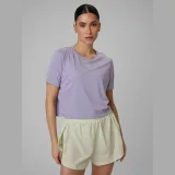 Crop top slim tréninkový rychleschnoucí dámský - fialový · záber 1