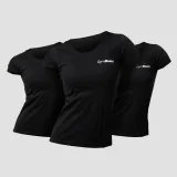 GymBeam Dámské tričko Basic 3Pack Black - Velikost: 3, XS | Barva: čierna | Pohlavie: Dámské | Hmotnost: 0,33 kg · záber 1