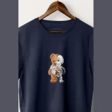 Tričko, Barva Modrá, s Potiskem Creepy Teddy · záber 10