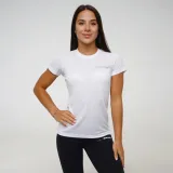 GymBeam Dámské tričko TRN White - Velikost: XS | Barva: biela | Pohlavie: Dámské | Hmotnost: 0,09 kg | Balení: 10 · záber 1
