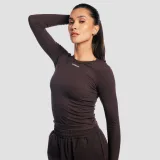 GymBeam Women‘s Aura Long Sleeve T-Shirt Tee Brown - Velikost: S | Barva: hnedá | Pohlavie: Dámské | Hmotnost: 0,138 kg | Balení: 100 · záber 4
