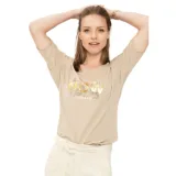 Dámské tričko s krátkým rukávem VOLCANO T-NOW-501-BEIGE · záber 1