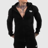 Fitness mikina se zipem Iron Aesthetics ROUND, šedá · záber 1