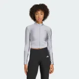 Dámská tréninková mikina se zipem ADIDAS HYG SHN TRACK J HALSIL GREY · záber 2