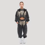 GymBeam Dámská mikina Abyss Charcoal - Velikost: XS | Barva: čierna | Pohlavie: Dámské | Hmotnost: 0,64 kg | Balení: 32 · záber 5