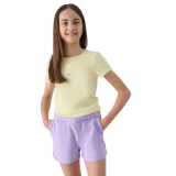 Dívčí teplákové kraťasy 4F JUNIOR SHORTS CAS-4FJWSS24TSHOF280-52S-LIGHT VIOLET · záber 2