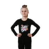 Dívčí tričko s dlouhým rukávem AUTHORITY KIDS T-POWER black · záber 1