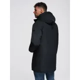 Pánská bunda s kapucí OMBRE Jacket OM-JAPJ-0313 V-6 black · záber 4