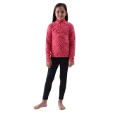 Dívčí lyžařská fleece mikina 4F JUNIOR FLEECE UNDERWEAR-JWAW24UFLEF051-62A RED ALLOVER · záber 1