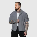 Oversized košile Iron Aesthetics Cuban, šedá · záber 11