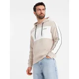 Pánská mikina s kapucí OMBRE Sweatshirt OM-SSNZ-0225 V-2 beige · záber 4