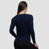 GymBeam Dámské triko s dlouhým rukávem Basic Navy - Velikost: XS | Barva: modrá | Pohlavie: Dámské | Hmotnost: 0,137 kg · záber 3