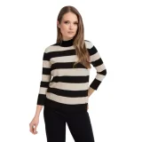 Dámský svetr VOLCANO S-TESS-102M 700-BEIGE MEL BLACK · záber 1
