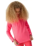 Dívčí lyžařská fleece mikina 4F JUNIOR FLEECE UNDERWEAR-JAW23UFLEF033-55S-HOT PINK · záber 1