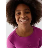 Dívčí tričko s dlouhým rukávem 4F JUNIOR LONGSLEEVE-JWAW24TLONF292-53S-DARK PINK · záber 2